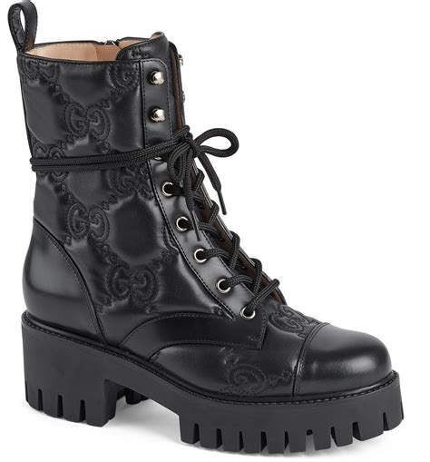 gucci white cowboy boots|Gucci black combat boots.